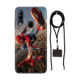 Senada General Mobile Gm 10 İle Uyumlu Kılıf Spider Desenli Silikon İpli Boyun Askı Aparatı