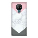 Senada General Mobile Gm 20 İle Uyumlu Kılıf 0.4Mm Lazer Kesim Silikon Kapak Beyaz Gri Mermer