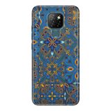 Senada General Mobile Gm 20 İle Uyumlu Kılıf 0.4Mm Lazer Kesim Silikon Kapak Mavi Geo