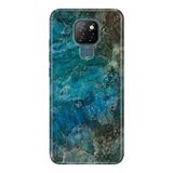 Senada General Mobile Gm 20 İle Uyumlu Kılıf 0.4Mm Lazer Kesim Silikon Kapak Mavi Mermer