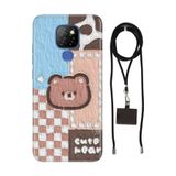 Senada General Mobile Gm 20 İle Uyumlu Kılıf Ayıcık Desenli Silikon İpli Boyun Askı Aparatı