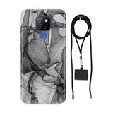Senada General Mobile Gm 20 İle Uyumlu Kılıf Black Art Desenli Silikon İpli Boyun Askı Aparatı,Black Art