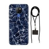 Senada General Mobile Gm 20 İle Uyumlu Kılıf Dark Blue Desenli Silikon İpli Boyun Askı Aparatı