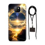 Senada General Mobile Gm 20 İle Uyumlu Kılıf Güneşin Dansı Desenli Silikon İpli Boyun Askı Aparatı