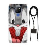 Senada General Mobile Gm 20 İle Uyumlu Kılıf Lv Bugsbunny Desenli Silikon İpli Boyun Askı Aparatı
