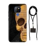 Senada General Mobile Gm 20 İle Uyumlu Kılıf Skull Art Desenli Silikon İpli Boyun Askı Aparatı