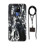 Senada General Mobile Gm 20 İle Uyumlu Kılıf Sky Mermer Desenli Silikon İpli Boyun Askı Aparatı