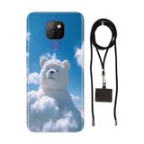 Senada General Mobile Gm 20 İle Uyumlu Kılıf Teddy Cloud Desenli Silikon İpli Boyun Askı Aparatı