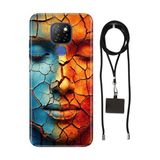 Senada General Mobile Gm 20 İle Uyumlu Kılıf Toprak Desenli Silikon İpli Boyun Askı Aparatı