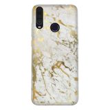 Senada General Mobile Gm 20 Pro İle Uyumlu Kılıf 0.4Mm Lazer Kesim Silikon Kapak Altın Mermer