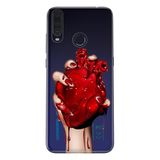 Senada General Mobile Gm 20 Pro İle Uyumlu Kılıf 0.4Mm Lazer Kesim Silikon Kapak Kanlı Kalp