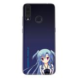 Senada General Mobile Gm 20 Pro İle Uyumlu Kılıf 0.4Mm Lazer Kesim Silikon Kapak Mavi Anime Kız