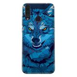 Senada General Mobile Gm 20 Pro İle Uyumlu Kılıf 0.4Mm Lazer Kesim Silikon Kapak Mavi Çizim Kurt