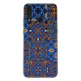 Senada General Mobile Gm 20 Pro İle Uyumlu Kılıf 0.4Mm Lazer Kesim Silikon Kapak Mavi Geo