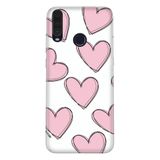 Senada General Mobile Gm 20 Pro İle Uyumlu Kılıf 0.4Mm Lazer Kesim Silikon Kapak Pembe Çizgili Kalpler