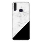 Senada General Mobile Gm 20 Pro İle Uyumlu Kılıf 0.4Mm Lazer Kesim Silikon Kapak Siyah Beyaz Mermer