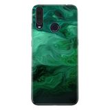 Senada General Mobile Gm 20 Pro İle Uyumlu Kılıf 0.4Mm Lazer Kesim Silikon Kapak Yeşil Çizim Mermer