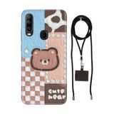 Senada General Mobile Gm 20 Pro İle Uyumlu Kılıf Ayıcık Desenli Silikon İpli Boyun Askı Aparatı