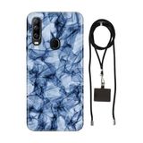 Senada General Mobile Gm 20 Pro İle Uyumlu Kılıf Blue Crystal Desenli Silikon İpli Boyun Askı Aparatı