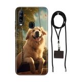 Senada General Mobile Gm 20 Pro İle Uyumlu Kılıf Golden Desenli Silikon İpli Boyun Askı Aparatı