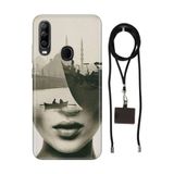 Senada General Mobile Gm 20 Pro İle Uyumlu Kılıf İstanbul Desenli Silikon İpli Boyun Askı Aparatı