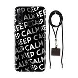 Senada General Mobile Gm 20 Pro İle Uyumlu Kılıf Keep Calm Desenli Silikon İpli Boyun Askı Aparatı