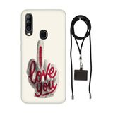 Senada General Mobile Gm 20 Pro İle Uyumlu Kılıf Love You Desenli Silikon İpli Boyun Askı Aparatı