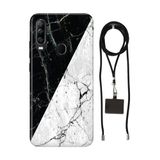 Senada General Mobile Gm 20 Pro İle Uyumlu Kılıf Mermer Desenli Silikon İpli Boyun Askı Aparatı