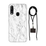 Senada General Mobile Gm 20 Pro İle Uyumlu Kılıf Mono Mermer Desenli Silikon İpli Boyun Askı Aparatı
