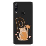 Senada General Mobile GM 20 Pro ile Uyumlu Kılıf Resimli Desenli Silikon Kedili D Harfi