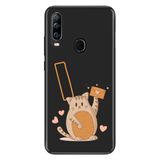 Senada General Mobile GM 20 Pro ile Uyumlu Kılıf Resimli Desenli Silikon Kedili İ Harfi