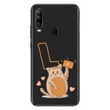 Senada General Mobile GM 20 Pro ile Uyumlu Kılıf Resimli Desenli Silikon Kedili L Harfi