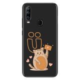 Senada General Mobile GM 20 Pro ile Uyumlu Kılıf Resimli Desenli Silikon Kedili U Harfi
