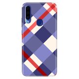 Senada General Mobile Gm 20 Pro İle Uyumlu Kılıf Silikon Desenli Tam Koruma Resimli Mavi Ekose