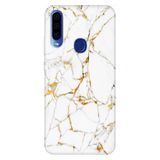 Senada General Mobile Gm 20 Pro İle Uyumlu Kılıf Silikon Desenli Tam Koruma Resimli Sarı Beyaz Mermer