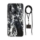 Senada General Mobile Gm 20 Pro İle Uyumlu Kılıf Sky Mermer Desenli Silikon İpli Boyun Askı Aparatı