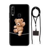 Senada General Mobile Gm 20 Pro İle Uyumlu Kılıf Teddybear Cambaz Desenli Silikon İpli Boyun Askı Aparatı