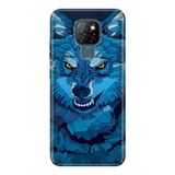 Senada General Mobile Gm 20 Uyumlu İle Uyumlu Kılıf 0.4Mm Lazer Kesim Silikon Kapak Mavi Çizim Kurt