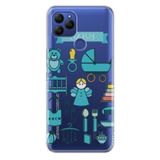 Senada General Mobile Gm 21 İle Uyumlu Kılıf 0.4Mm Lazer Kesim Silikon Kapak Mavi Bebek