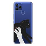 Senada General Mobile Gm 21 İle Uyumlu Kılıf 0.4Mm Lazer Kesim Silikon Kapak Sanat Kedi