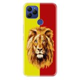 Senada General Mobile Gm 21 İle Uyumlu Kılıf 0.4Mm Lazer Kesim Silikon Kapak Sarı Kırmızı Parçalı Aslan