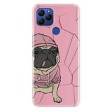 Senada General Mobile Gm 21 İle Uyumlu Kılıf 0.4Mm Lazer Kesim Silikon Kapak Süslü Tarz Pug