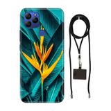 Senada General Mobile Gm 21 İle Uyumlu Kılıf Bloom Desenli Silikon İpli Boyun Askı Aparatı