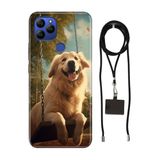Senada General Mobile Gm 21 İle Uyumlu Kılıf Golden Desenli Silikon İpli Boyun Askı Aparatı