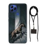 Senada General Mobile Gm 21 İle Uyumlu Kılıf Horse Desenli Silikon İpli Boyun Askı Aparatı