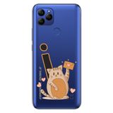 Senada General Mobile GM 21 ile Uyumlu Kılıf Resimli Desenli Silikon Kedili İ Harfi