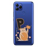 Senada General Mobile GM 21 ile Uyumlu Kılıf Resimli Desenli Silikon Kedili P Harfi