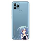 Senada General Mobile Gm 21 İle Uyumlu Kılıf Silikon Desenli Tam Koruma Resimli Mavi Anime Kız