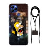 Senada General Mobile Gm 21 İle Uyumlu Kılıf Simpsonkarakter Collage Desenli Silikon İpli Boyun Askı Aparatı