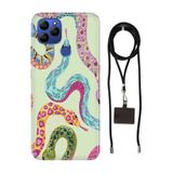 Senada General Mobile Gm 21 İle Uyumlu Kılıf Snakes Desenli Silikon İpli Boyun Askı Aparatı